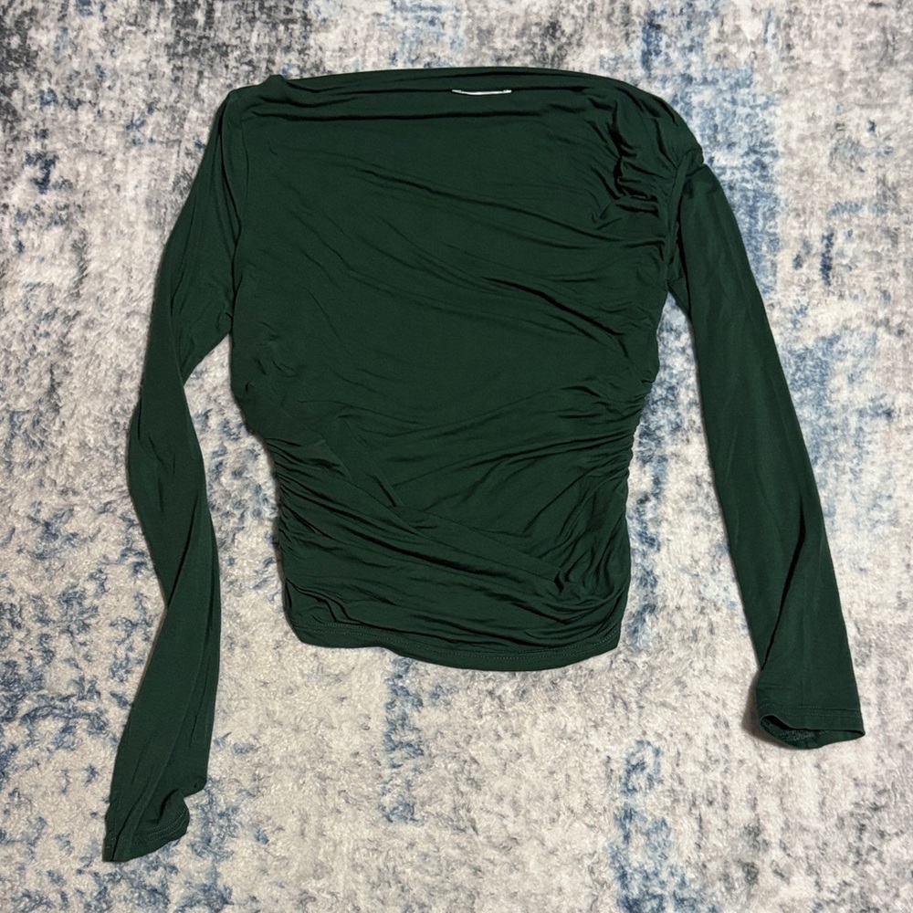 Zeagoo Dark Green Long Sleeve Fitted Top